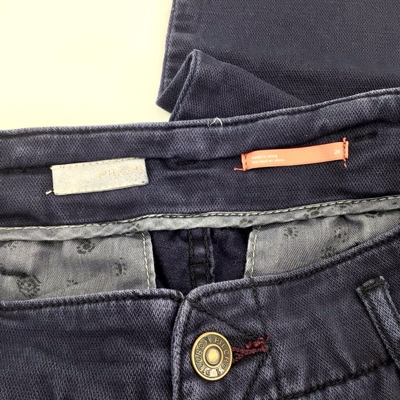 Pilcro The Letterpress Wide Leg Blue Pants Exposed Buttons Size 26 - Picture 5 of 15